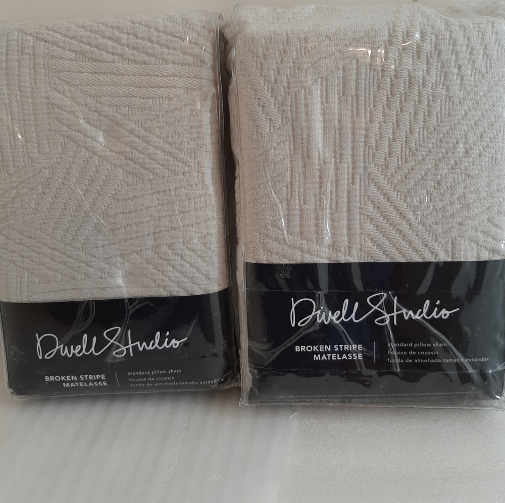 Dwell Studio Broken Stripe Standard Shams Dove
